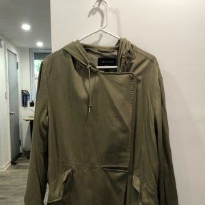 AllSaints Bexley Parker Hooded Jacket Sage Green - Regular